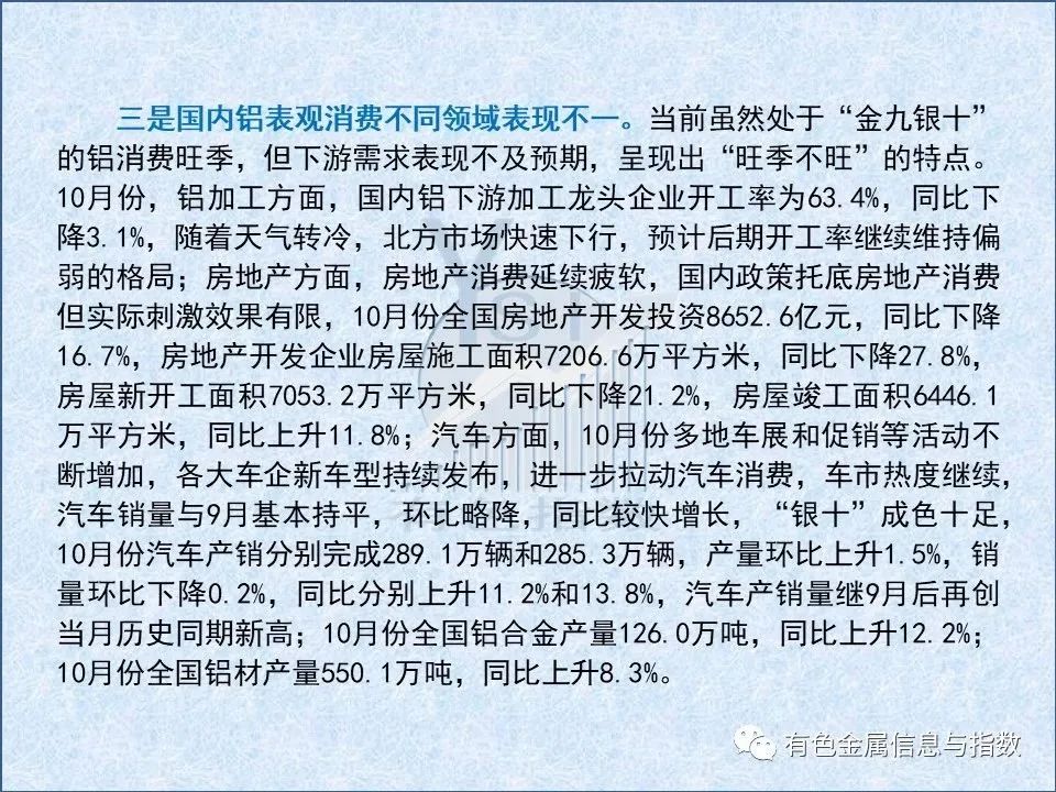 中國鋁冶煉產(chǎn)業(yè)月度景氣指數(shù)報(bào)告（2023年11月）